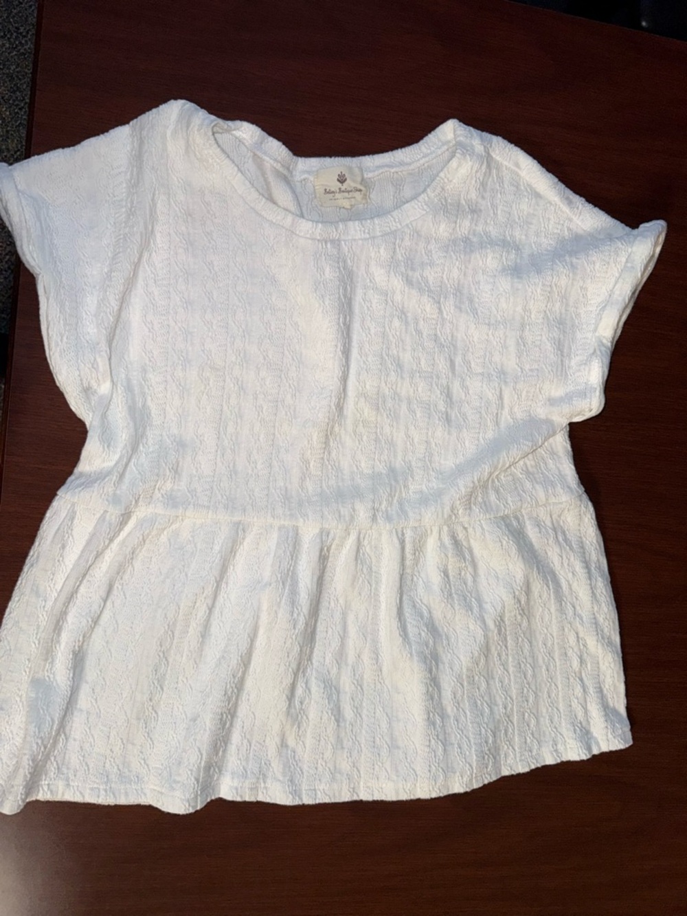 White Peplum Knit Top - Lightweight Casual Shirt, over sized